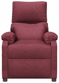 Poltrona de massagens elétrica reclinável tecido vermelho tinto