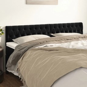 Cabeceira de cama 2 pcs veludo 90x7x78/88 cm preto