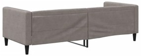 Sofá-cama 80x200 cm tecido cinzento-acastanhado