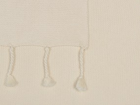 Manta decorativa em algodão creme 125 x 150 cm NAZILLI Beliani