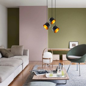 Chandelier Berceste – Preto – Diâmetro 38 cm, Altura 110 cm