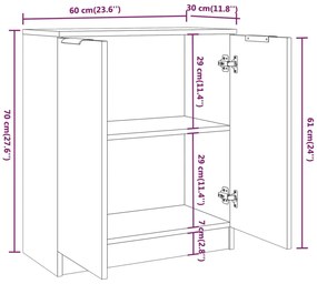 3 pcs aparadores derivados de madeira sonama cinzento