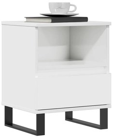Mesa de cabeceira 40x35x50cm derivados madeira branco brilhante