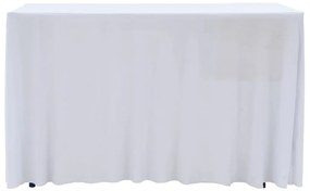 Capa extensível para mesa c/ camilha 2 pcs 243x76x74 cm branco
