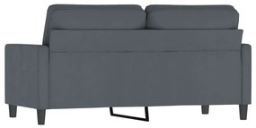 Sofá de 2 lugares 140 cm veludo cinza-escuro
