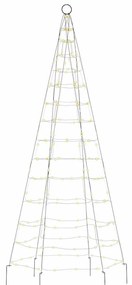 Árvore de Natal LED no mastro 200 LEDs branco quente 180 cm