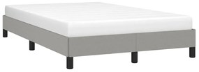 Estrutura de cama sem colchão cinza claro tecido