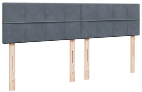 Cama com molas/colchão 200x200 cm veludo cinzento-escuro