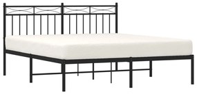 Estrutura de cama com cabeceira 160x200 cm metal preto