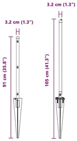 Conjunto de Postes de Cerca com Espeto 13 pcs Verde Ø32mm 60 cm