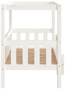 Cama para cães 95,5x73,5x90 cm madeira de pinho maciça branco