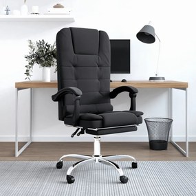 349667 vidaXL Cadeira escritório massagens reclinável couro artificial preto