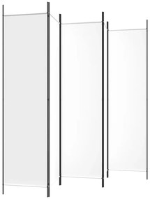 Biombo com 5 painéis 250x200 cm tecido branco