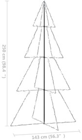 Árvore de Natal em cone 360 LEDs 143x250 cm interior e exterior