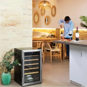 Refrigerador garrafeira de vinho Cecotec GrandSommelier 24000 Inox de 24 garrafas, compressor, alto desempenho garantido, temperatura ajustável