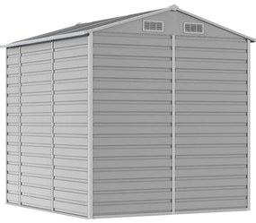 Abrigo de jardim 191x215x198 cm aço galvanizado cinzento-claro