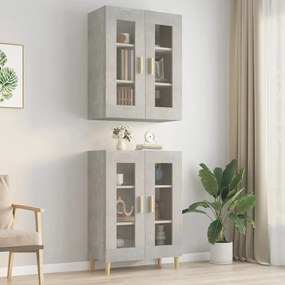 vidaXL Armário de parede suspenso 69,5x34x90 cm cinzento cimento