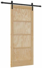 Porta Deslizante vidaXL com Conjunto de Hardware 86x198.5 cm de Madeir