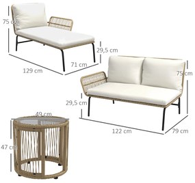 Conjunto Lounge de Jardim Avignon – Sofá 2 Lugares, Chaise Longue e Me