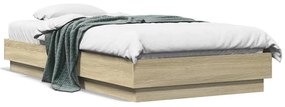 Estrutura de cama com luzes LED 90x190 cm carvalho sonoma