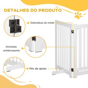 PawHut Barreira para Cães de Madeira Barreira para Animais de Estimaçã