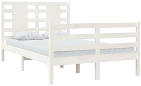 Cama sem colchão 120x200 cm madeira de pinho maciça branco
