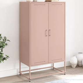 vidaXL Aparador alto 68,5x38,5x123,5 cm aço rosa