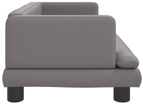 Cama para cães 80x45x30 cm couro artificial cinzento