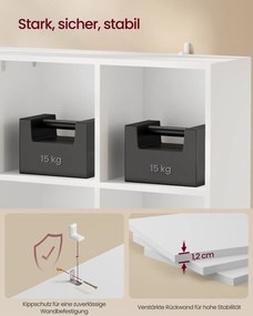 Estante sala 8 compartimentos, 24 x 119,6 x 77 cm Branca
