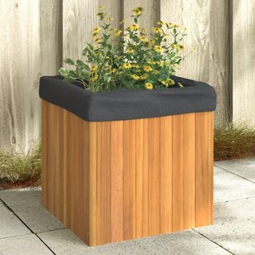 vidaXL Vaso/floreira de jardim 45x45x45 cm madeira de acácia maciça