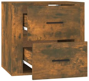Mesa de cabeceira de parede 50x36x47 cm carvalho fumado