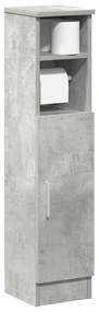 vidaXL Móvel p/ casa banho c/ suporte rolos 20,5x22x90cm cinza cimento