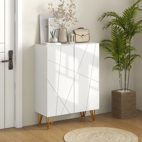 Móvel Sapateira de Entrada Armário Sapateira com Prateleiras Ajustáveis para 15-20 Pares de Sapatos 72x31,5x95 cm Branco