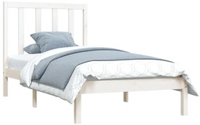 Estrutura de cama 100x200 cm pinho maciço branco