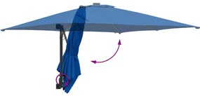 Guarda-sol de Jardim Azul Azur 248.5 x 247.5 x 160 cm tecido