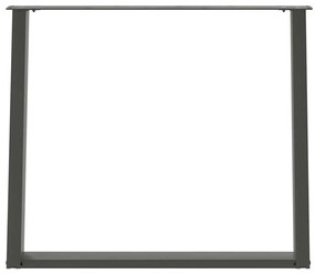 Pés para mesa de jantar em formato de U, 2 peças, antracite, 100x(72-7