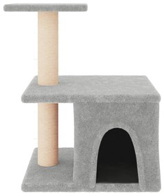 Árvore p/ gatos c/ postes arranhadores sisal 48 cm cinza-claro