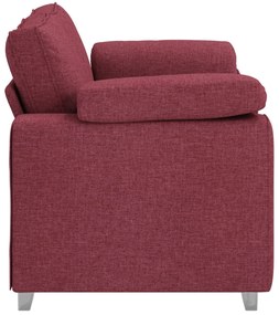 Sofá Loveseat vidaXL Vermelho Vinho 120 cm em Tecido