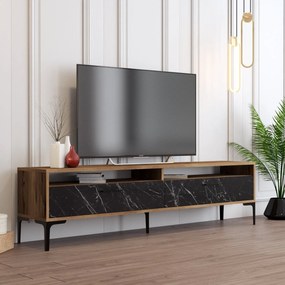 Unidade TV Istanbul – Nogueira e Mármore Preto – 180x35x47 cm