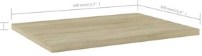 Prateleiras estante 4pcs 40x30x1,5cm contraplacado cor carvalho
