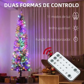 Árvore de Natal 225 cm Árvore de Natal Artificial com 220 Luzes LED de Duas Cores 519 Ramos e Suporte de Aço  Verde