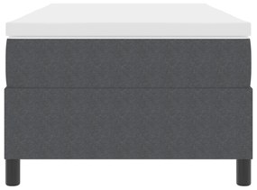 Cama Box Spring com Colchão Cinza Escuro 100 x 200 cm Tecido de Veludo