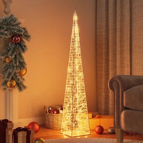 356283 vidaXL Cone iluminação Natal 60 luzes LED 120cm acrílico branco quente