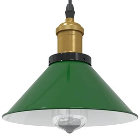 vidaXL Candeeiro suspenso regulável altura E27 verde brilhante Ø22cm