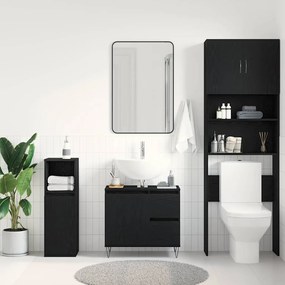 Armário para Lavabo vidaXL Preto Carvalho 65x33x60 cm Madeira Ingeneri