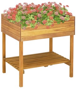 vidaXL Vaso de jardim elevado 78,5x58,5x78,5 cm madeira acácia maciça