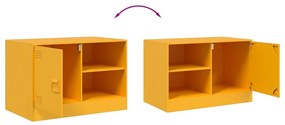 Móveis de TV 2 pcs 67x39x44 cm aço amarelo mostarda