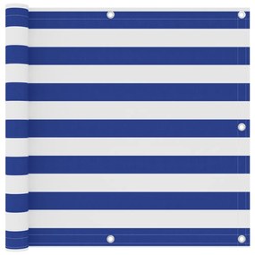vidaXL Tela de varanda 90x400 cm tecido Oxford branco e azul