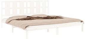 Cama sem colchão 200x200 cm madeira de pinho maciça branco