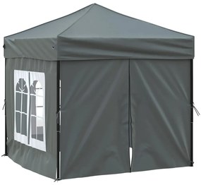 Tenda para festas dobrável com paredes laterais 2x2 m antracite